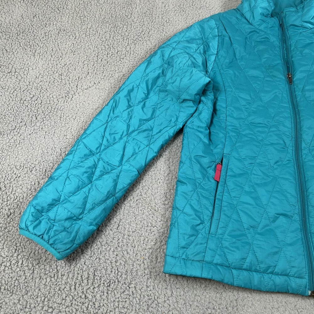Patagonia Jacket Kids 12 Blue Quilted Insulated Full Zip Winter Coat Hiking - Picture 4 of 15